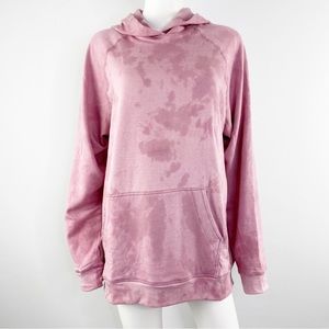 Mitchell Evan Pink Tie Dye Long Sleeve Hoodie Sweatshirt with Pockets Size XL